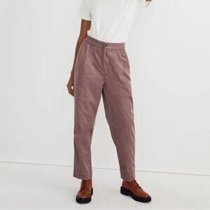 Madewell Corduroy Pull On Tapered Ankle Pants Purple High Rise Size Small